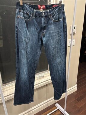 Lucky Brand Men’s Straight Jeans in Dark Blue Wash